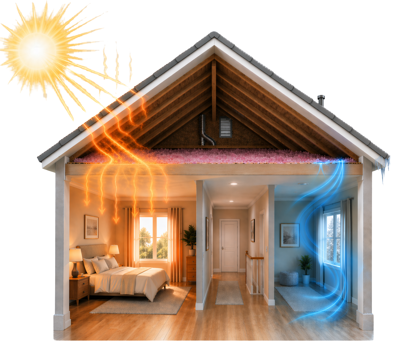 Attic insulation depth and coverage conditions documented in Salt Lake City, UT