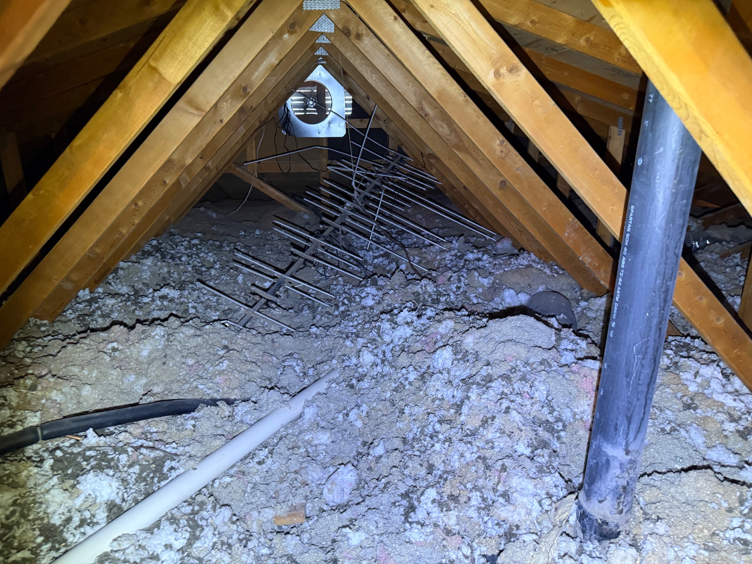 Before attic condition from Sandy before-and-after photo set 3